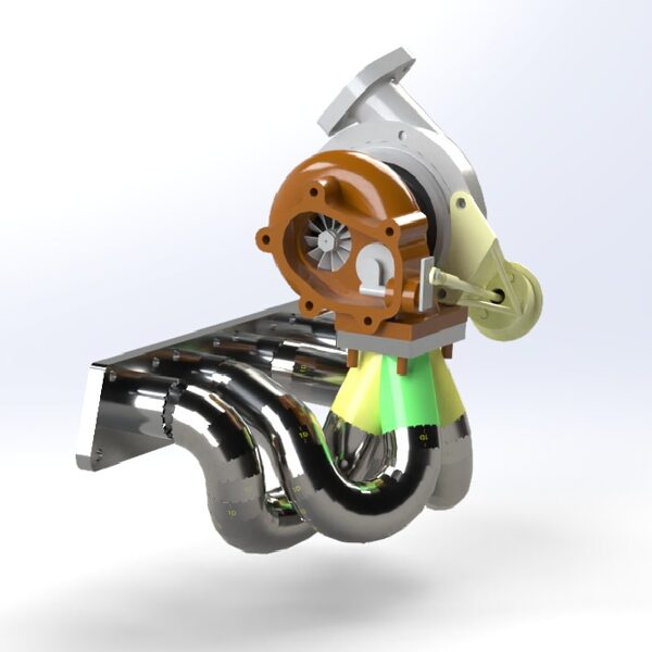 VAG 1.8T piecut exhaust manifold mockup